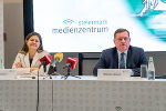Doris Kampus und Werner Amon bei der Pressekonferenz im Medienzentrum Steiermark in Graz. © Land Steiermark/Robert Binder; Verwendung bei Quellenangabe honorarfrei Doris Kampus und Werner Amon bei der Pressekonferenz im Medienzentrum Steiermark in Graz.